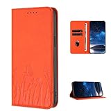 LEHEHE Wallet Handyhülle für Huawei nova 3I, Geprägte Schmetterling Blumen Klapphülle mit Kartenfach, Magnetische Leder Folio Schutzhülle mit Ständer Stoßfestes Cover-Orange
