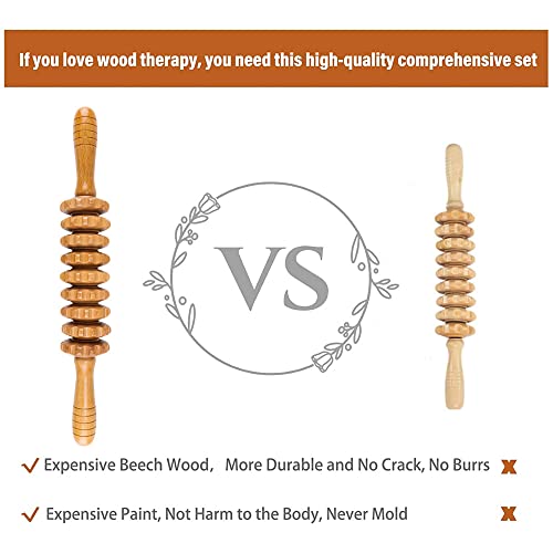 Ang Tiac Wood Therapy Massage Tools, Lymphatic Drainage Massager Maderoterapia Kit Body Sculpting Tools Wood Therapy Tools For Muscle Release,Anti-Cellulite,Body Sculpting And Contouring (7 In 1) #TOP7