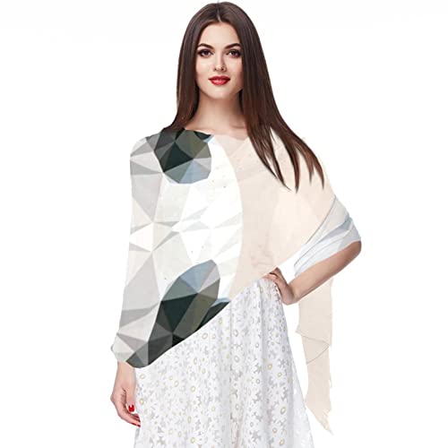 Écharpe en mousseline de soie dessin animé multicolore long châle pour femme