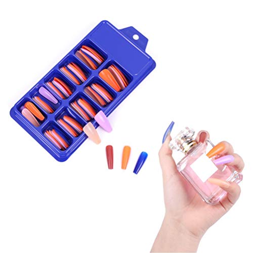 buycheapDG(JP) ネイルカバー ネイルチップ ロング 偽の爪 オーバル つけ爪 偽爪 ジェルネイル ネイルアート diy プロ 初心者 ネイル用品 フルカバー デコレーション 付け爪 ネイル飾り 100枚入り