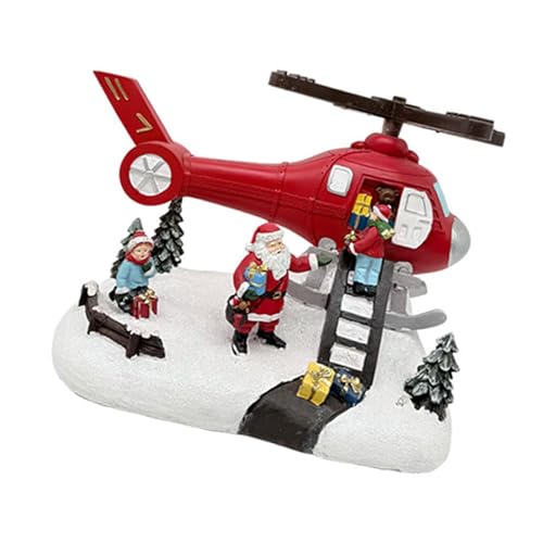 predolo Weihnachts-Spieluhr mit Lichtern, Skulptur, einzigartige elektrische Hubschrauber-Statue, drehbar, Style B