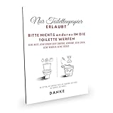 siviwonder WC Schild Toilettenschild Nur Toilettenpapier erlaubt Hinweis Bitte nichts in die Toilette werfen Gäste WC Gastronomie Ferienwohnung Aluminium Verbundplatte weiß rot 20 x 14 cm A5