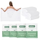 Benano Premium Disposable Towel, 100% USDA Biobased 55 in x 27.5 in Large Bath Towel Travel Towel Washcloth Reusable for Hotel Camping Sports Hiking Beach Massage Salon Gym Biodegradable (4 Pack)