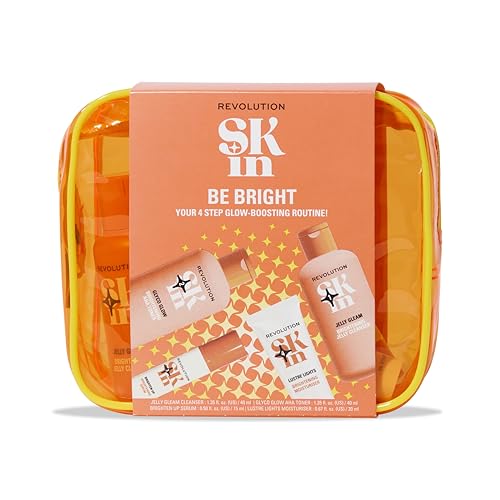 Revolution SKin, Be Bright Starter Kit, Set Iluminador de Cuidado de la Piel con Limpiador, Tónico, Sérum e Hidratante, Vegano y Libre de Crueldad, 4 Productos