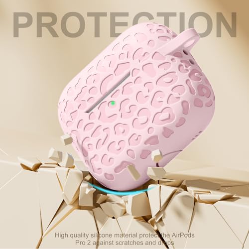 DGege Compatible for AirPods Pro 2nd Generation Case Cover,Protective Silicone Skin Accessories with Keychain for Women Men Compatible with Apple AirPods Pro Gen 2(2022), Front LED Visible,Light Pink by DGege - Used condition - Image 4