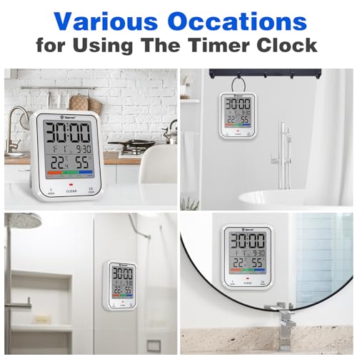Geevon GN-230755W-US Digital Bathroom Clock, Waterproof Shower Timer thumb #6