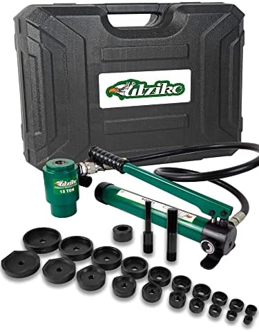15-Ton Hydraulic Knockout Punch Kit 1/2"-4" with 10 Dies