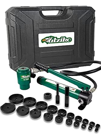 15-Ton Hydraulic Knockout Punch Kit 1/2"-4" with 10 Dies