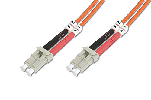 Cable de conexión DIGITUS FO OM2 - Cable de fibra óptica LC a LC de 2 m - LSZH - Duplex Multimodo 50/125µ - 10 GBit/s - Naranja