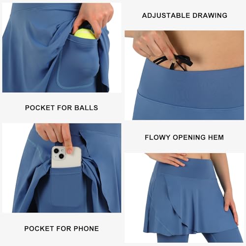 Image of ANIVIVO Skirted Legging for Women, Yoga Legging with Skirts &Women Tennis Leggings Clothes Pockets