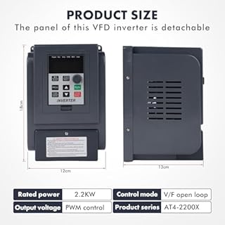 Wattive Inverter 220 380 Trifase 2,2kw, VFD Inverter per Motori Monofase 220V Ingresso Trifase 380V Uscita, CNC Convertitore di Frequenza 380V Azionamento a Frequenza Variabile per CNC Motore Trifase