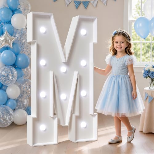 Image of Marquee Letters 4 Feet Tall, Cool Light Up Letters M for Party Decor