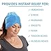 Aculief Headache, Migraine, & Stress Relief Hat - Natural Ice Mask for Tension & Muscle Pain– Supports Relaxation, Soreness, Sinus Alleviation, Chemo -Stretchy, Comfortable, & Cool Wearable–Light Blue
