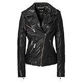 Viel Stauraum Maze Damen Lederjacke Colbynord Black XXL