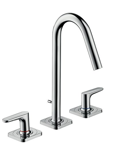 AXOR Wasserhahn Citterio M 3-Loch Waschtischarmatur, Auslauf Höhe 160mm mit Zugstangen-Ablaufgarnitur, Chrom
