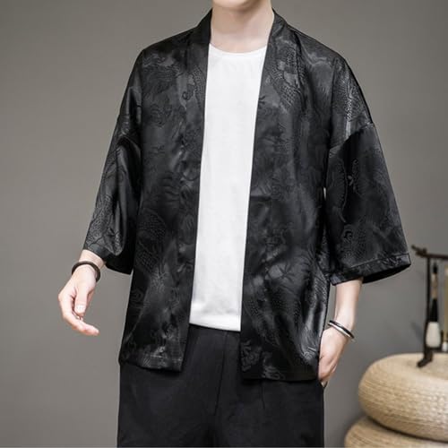 Kimono tradicional japonés samurái en jacquard para ropa exterior 7