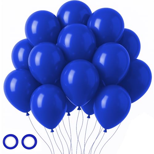 Image of Voircoloria 105pcs Royal Blue Balloons 12inch Party Balloons for Birthday Graduation Baby Shower Anniversary Nautical Party Decorations