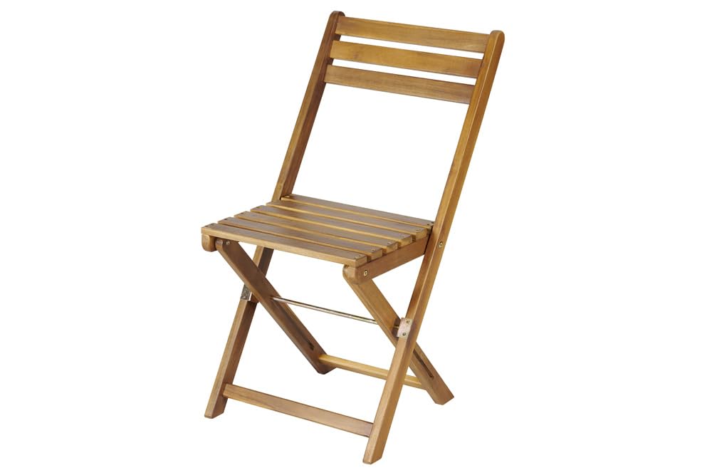 Riess Ambiente Outdoor Balkon Stuhl Bali - Akazienholz - Natur Honey - klappbar wetterfest Gartenstuhl Klappstuhl Holzstuhl