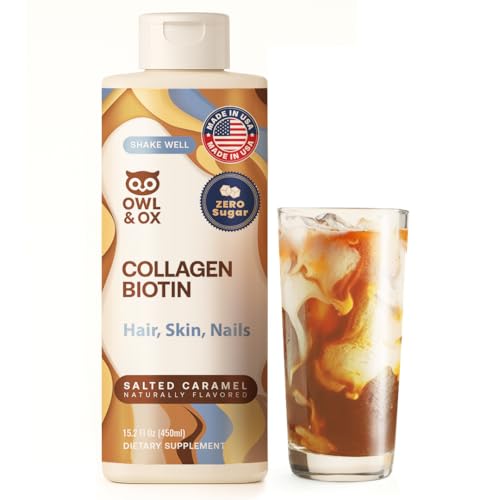 Collagen Creamer and Collagen and Biotin Creamer for Coffee – For Skin and Hair Support, Salted Caramel, 30 Servings
