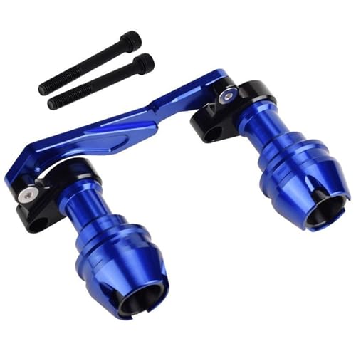 Motorrad Motorschutz Passend Für Yamaha Nmax 125/155/160 Turbo/Tech Max Neo/Neo S. Modifiziertes Auspuffrohr. Anti-Fall-Stick. Anti-Kollisions-Kugelumkehrschutz Motorchassis(Blue)