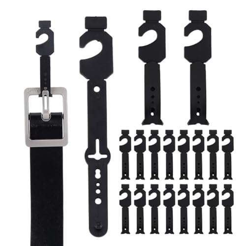 NBEADS 200 pz Grucce per Cintura In Plastica Nera, Ganci per Accessori Da Appendere All'Armadio per Cravatte Regolabili, per Cintura Canottiera Cravatta Cappello Espositore per Organizer Da Armadio