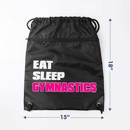 Ninja Sports Eat Sleep Gymnastics Sack Drawstring Bag For Youth Girls Boys Kids 18" X 15" #TOP4