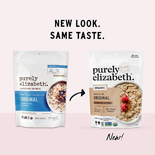 Image of purely elizabeth Superfood Oats, Original, Amaranth, Quinoa Flakes, Flax Seeds, Chia Seeds,Gluten-Free, Non-GMO, 10oz (3 Ct.) (Pack of 2)