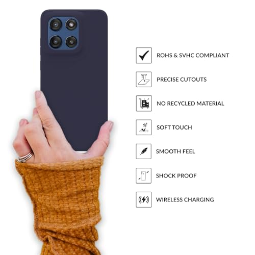 Image of SPRIG Compatible with Moto Edge 60 Stylus Premium SilkTone Back Cover Drop Tested Shock Proof Mobile Case for Men, Women, Boys and Girls with Camera Protection (Midnight Blue)