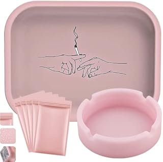 UkGlass Pink Accessories Kit - Bags, Keychains, Tubes & Pink Ash Tray - Girls Smoking Kit Tobacco Accessories Bundle