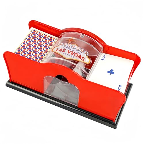 VQP Manual Hand Crank Card Shuffler, 2 Deck Casino Card Shuffler, Manual Card Mixer Shuffling Machine for UNO Five Crowns Poker UNO Texas Hold Em Blackjack