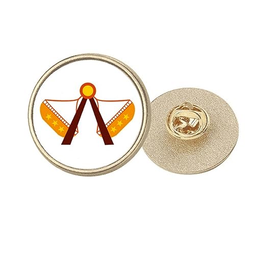 Broche d'or ronde parc d'attractions en métal de taille M pour veste