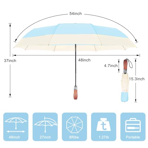 Folding Golf Rain Umbrella Wind Resistant 54inch Extra