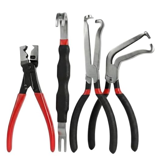 Hyntex 4PCS Electrical Disconnect Pliers Set, High-Carbon Steel Electrical Connector Removal Tool, 60° Angled & Straight Pliers for Automotive Fuel Line, Sensors, Ignition Coils (Black 4PCS)