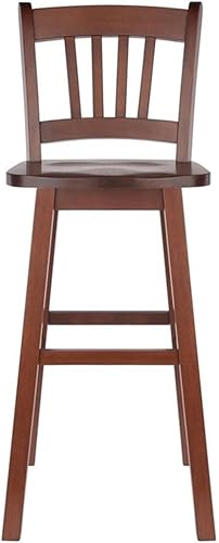 Miniatura 5 de Winsome Fina Taburete giratorio para bar, 30 pulgadas de altura, madera maciza, acabado de nogal