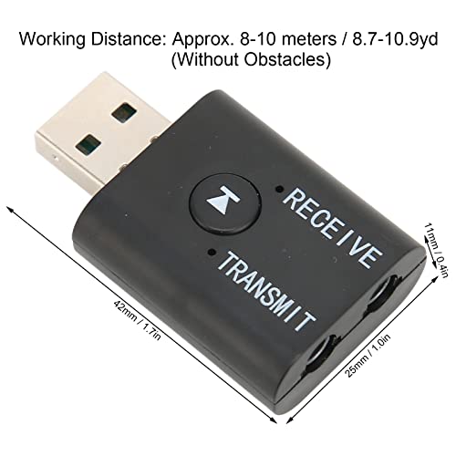 Receptor transmissor USB Bluetooth 5.0, mini adaptador de áudio Bluetooth sem fio 2 em 1, adaptador