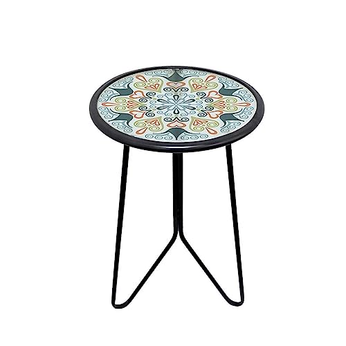 Table d'appoint en métal décoration intérieure extérieure salon balcon - 2