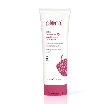 Plum Oat & 1% Ceramide Barrier Care Face Wash | Maintains & Preserves Skin Barrier | Hydrates & Nourishes Skin | Sulphate-free & Non-drying | For Normal, Dry skin | Women & Men | 100ml - image, photos