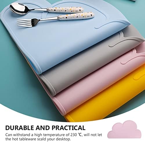 UPKOCH 2pcs Insulated Silicone Cloud Toddlers Table Insulation Decorative Heat Baby Cartoon for Non Random Tablecloth Child Travel Mat Home Placemat Pad Proof Color Kids Slip Dinning