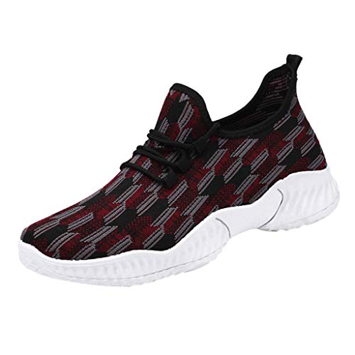 ALIKEEY Zapatillas De Deporte Ligeras Transpirables Los Hombres Correr Transpirables Suaves Y Suaves con Cordones Deportivos para Correr A La Moda Masculina Deportivas (39, Gris) Cover