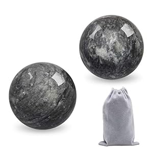 Coolrunner 2” Marble Dark Grey Baoding Balls Chinese Health Stress Relieve Hand Exercise Hand Massage Hand Balls