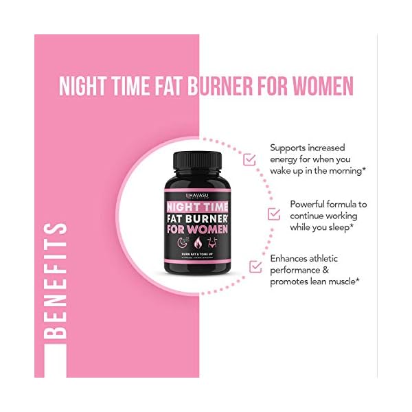 Havasu-Nutrition-Night-Time-Fat-Burner-for-Women-Sleep-Aid-Appetite-Suppressant-and-Metabolism-Booster-for-Detox-Cleanse-Healthier-Weight-Loss-60-Vegetarian-Weight-Loss-Pills-for-Women HAVASU NUTRITION Night Time Fat Burner Weight Loss Pills for Women | Appetite Suppressant for Weight Loss (+ Vitamin D, 60 Count)