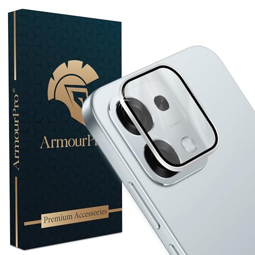 Image of ArmourPro Camera Lens Protector Tempered Glass for Oppo F31 (6.83 Inches) Tough HD Individual Aluminum Alloy Rings 9H Camera Cover, Scratch-Resistant,Camera Rings Protection| Silver, 1 Pack