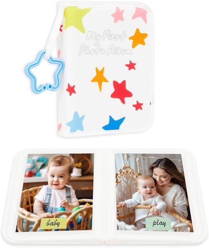 Babys My First Photo Album for Baby Holds 21 6x4 Photos Baby Photo book Soft Cloth Family Book My First Family Album for 6x4 Babys Shower Kids Toddlers Family Pictures Toddler Photo Album (White)
