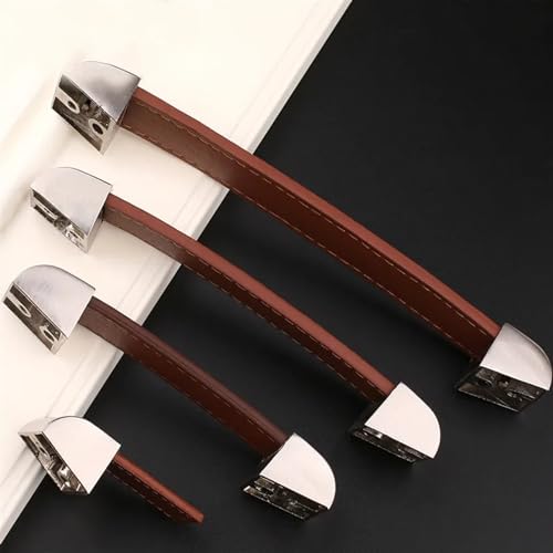 Poignées d'armoire en cuir boutons de commode faciles à poser