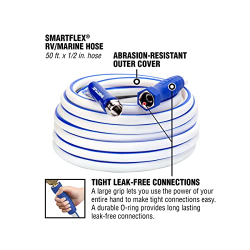Image of SmartFlex RV /Marine Water Hose, 1 /2 in. x 50 ft., Hybrid, White - HSFRV450 (Pack of 5)