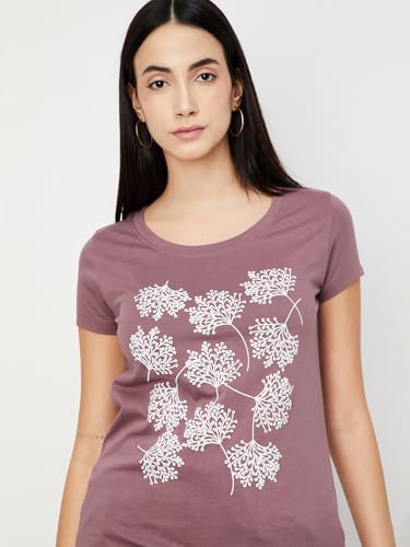 Image of Max Women's Cotton Regular Fit Graphic Printed T-Shirt - Pack of 2