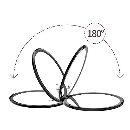 Gospire Pocket Makeup Mirror For Travel, 1X/10X Double Sided Magnifying Compact Handbag Cosmetic Mirror, 4 Inch Ultra-Thin Handheld Round Foldable Portable Mirror For Women (Black) #TOP4