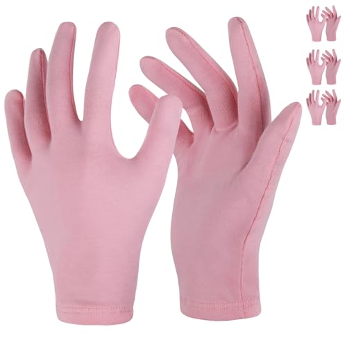 Donfri 3 paia di guanti in cotone Neurodermite Guanti da lavoro sottili Guanti protettivi Guanti idratanti per mani secche, eczema, bellezza