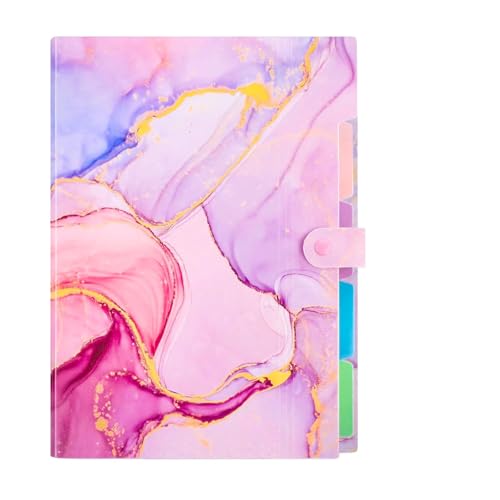 Image of Corslet Expanding File Folder, Aesthetic Folders for School, Accordion File Organizer, Aesthetic Folder with Labels,5 Pockets Important Document Folders (Blue Marble File Folder)