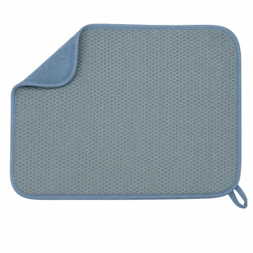 GeeRic Microfiber Dish Drying Mat 12*16 inch Haze Blue